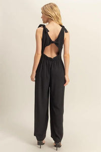 HYFVE Cutout Back Knotted Strap Wide Leg Jumpsuit - Brittney MADE