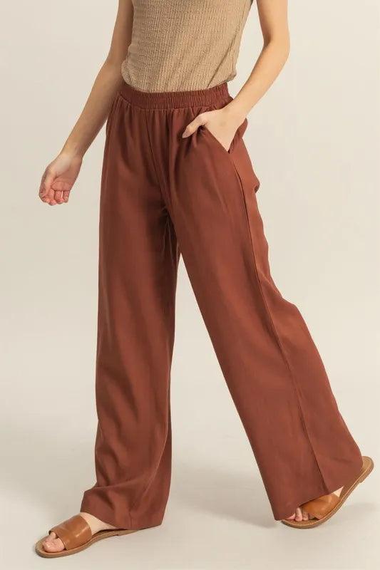 HYFVE Elastic Waist Wide Leg Pants - Brittney MADE