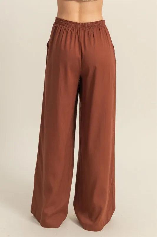 HYFVE Elastic Waist Wide Leg Pants - Brittney MADE