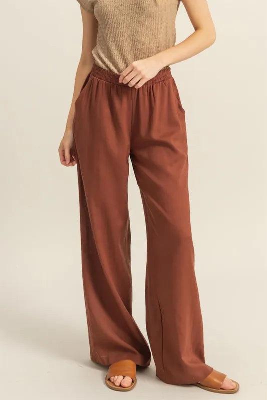 HYFVE Elastic Waist Wide Leg Pants - Brittney MADE