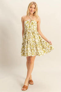 HYFVE Floral Print Halter Neck Tiered Mini Dress - Brittney MADE