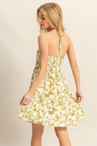 HYFVE Floral Print Halter Neck Tiered Mini Dress - Brittney MADE