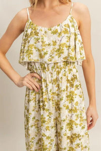 HYFVE Floral Print Spaghetti Strap Wide Leg Jumpsuit - Brittney MADE
