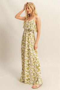 HYFVE Floral Print Spaghetti Strap Wide Leg Jumpsuit - Brittney MADE