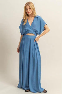 HYFVE Kimono Sleeve Crop Top and Wide Leg Pants Set - Brittney MADE