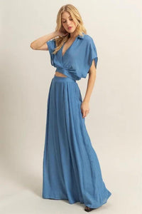 HYFVE Kimono Sleeve Crop Top and Wide Leg Pants Set - Brittney MADE