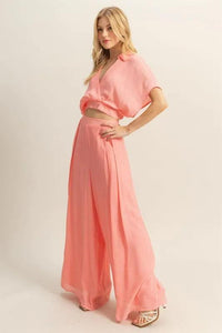 HYFVE Kimono Sleeve Crop Top and Wide Leg Pants Set - Brittney MADE