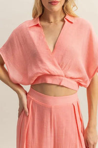 HYFVE Kimono Sleeve Crop Top and Wide Leg Pants Set - Brittney MADE