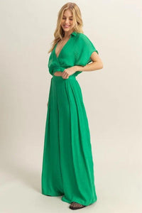 HYFVE Kimono Sleeve Crop Top and Wide Leg Pants Set - Brittney MADE
