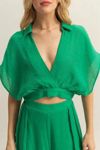 HYFVE Kimono Sleeve Crop Top and Wide Leg Pants Set - Brittney MADE