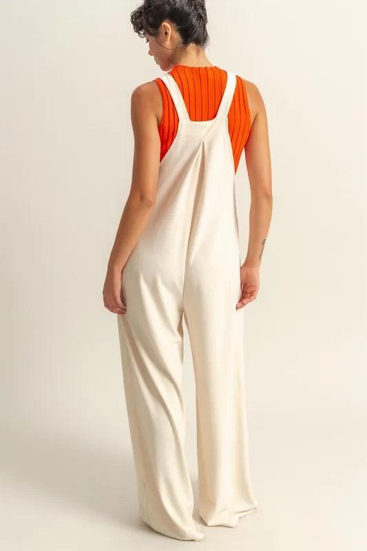 HYFVE Pleated Detail Front Pocket Wide Strap Overalls - Brittney MADE