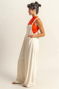 HYFVE Pleated Detail Front Pocket Wide Strap Overalls - Brittney MADE
