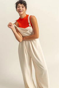 HYFVE Pleated Detail Front Pocket Wide Strap Overalls - Brittney MADE