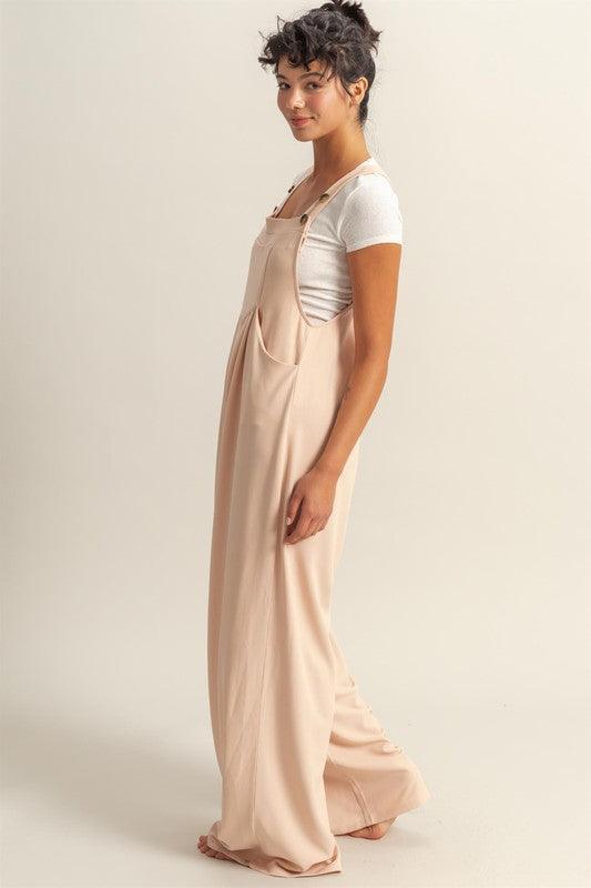 HYFVE Pleated Detail Front Pocket Wide Strap Overalls - Brittney MADE