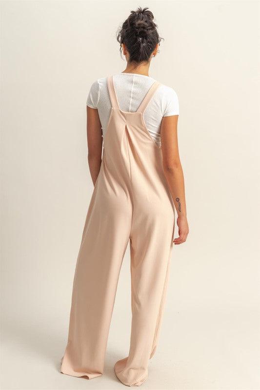 HYFVE Pleated Detail Front Pocket Wide Strap Overalls - Brittney MADE
