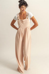 HYFVE Pleated Detail Front Pocket Wide Strap Overalls - Brittney MADE