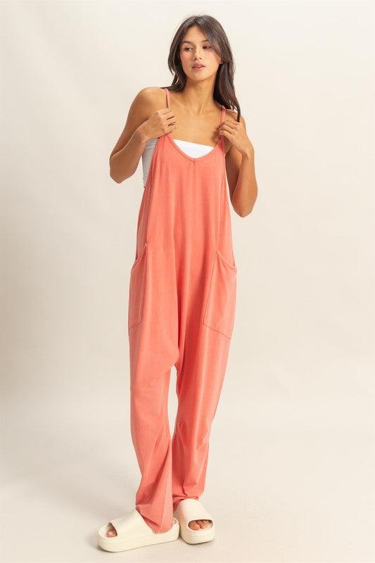 HYFVE Relaxed Fit Mineral Washed Overalls with Pockets - Brittney MADE