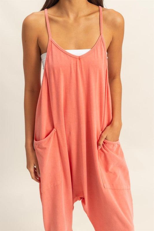 HYFVE Relaxed Fit Mineral Washed Overalls with Pockets - Brittney MADE