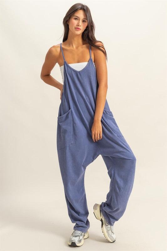 HYFVE Relaxed Fit Mineral Washed Overalls with Pockets - Brittney MADE