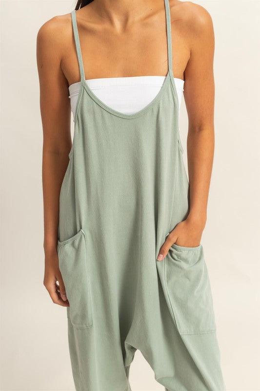 HYFVE Relaxed Fit Mineral Washed Overalls with Pockets - Brittney MADE