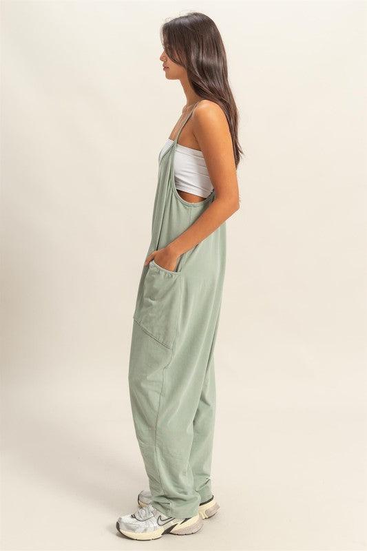 HYFVE Relaxed Fit Mineral Washed Overalls with Pockets - Brittney MADE
