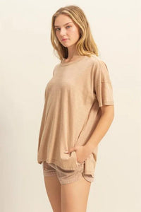 HYFVE Round Neck Short Sleeve Washed T-Shirt - Brittney MADE