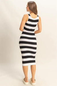 HYFVE Striped Scoop Neck Wide Strap Knit Dress - Brittney MADE