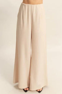 HYFVE Twisted Front Short Sleeve Top and Wide Leg Pants Set - Brittney MADE