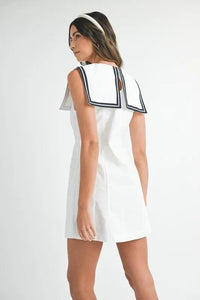 MABLE Contrast Piping Square Sailor Collar Mini Dress - Brittney MADE