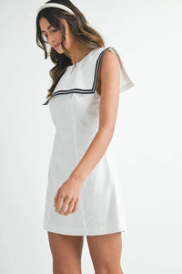 MABLE Contrast Piping Square Sailor Collar Mini Dress - Brittney MADE