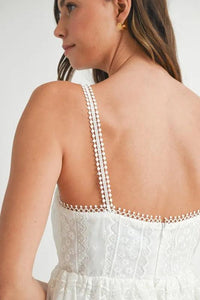 MABLE Eyelet Lace Babydoll Mini Cami Dress - Brittney MADE