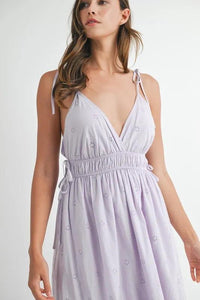 MABLE Eyelet Lace Maxi Dress With Side Strap Details - Brittney MADE