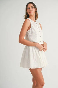 MABLE Eyelet Lace Top and Mini Skirt Set - Brittney MADE