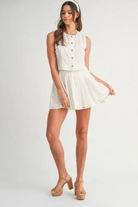 MABLE Eyelet Lace Top and Mini Skirt Set - Brittney MADE