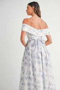 MABLE Floral Printed Off Shoulder Maxi Dress - Brittney MADE