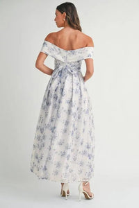MABLE Floral Printed Off Shoulder Maxi Dress - Brittney MADE