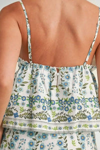 MABLE Floral Printed Peplum Top and Shorts Set - Brittney MADE