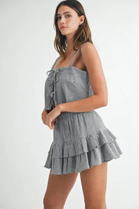 MABLE Gingham Plaid Crop Top and Mini Skirt Set - Brittney MADE