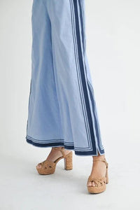 MABLE Linen Mix Chevron Sail Shoulder Strap Jumpsuit - Brittney MADE