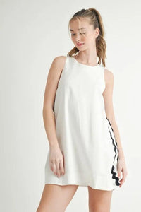 MABLE Linen Mix Side Ric Rac A-Line Mini Dress - Brittney MADE
