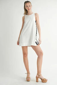MABLE Linen Mix Side Ric Rac A-Line Mini Dress - Brittney MADE