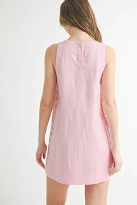 MABLE Linen Mix Side Ric Rac A-Line Mini Dress - Brittney MADE