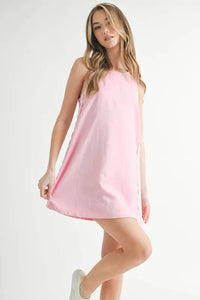 MABLE Linen Mix Side Ric Rac A-Line Mini Dress - Brittney MADE