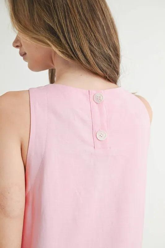 MABLE Linen Mix Side Ric Rac A-Line Mini Dress - Brittney MADE