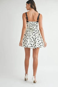 MABLE Polka Dot Mini Dress with Ricrac Trim Strap - Brittney MADE