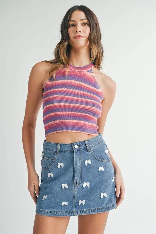 MABLE Space Dye Grecian Neck Knit Cami - Brittney MADE