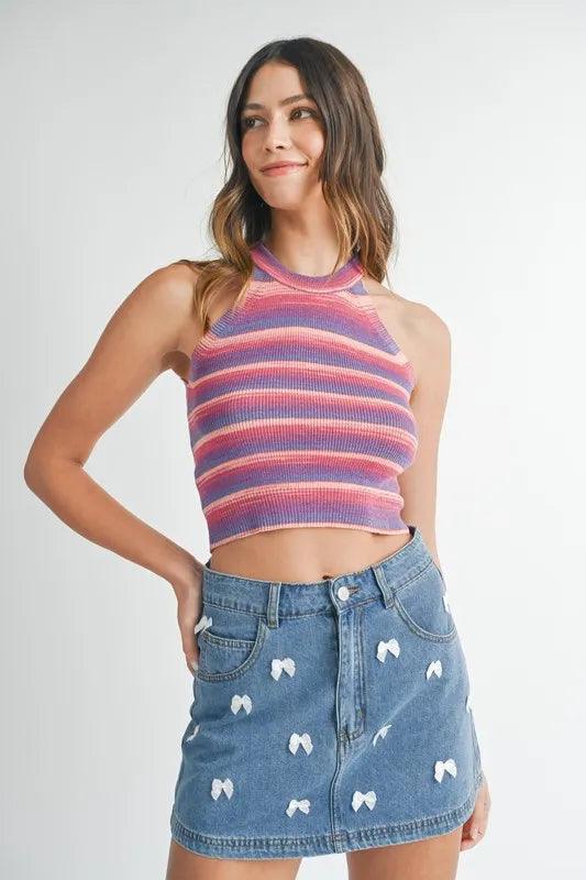 MABLE Space Dye Grecian Neck Knit Cami - Brittney MADE