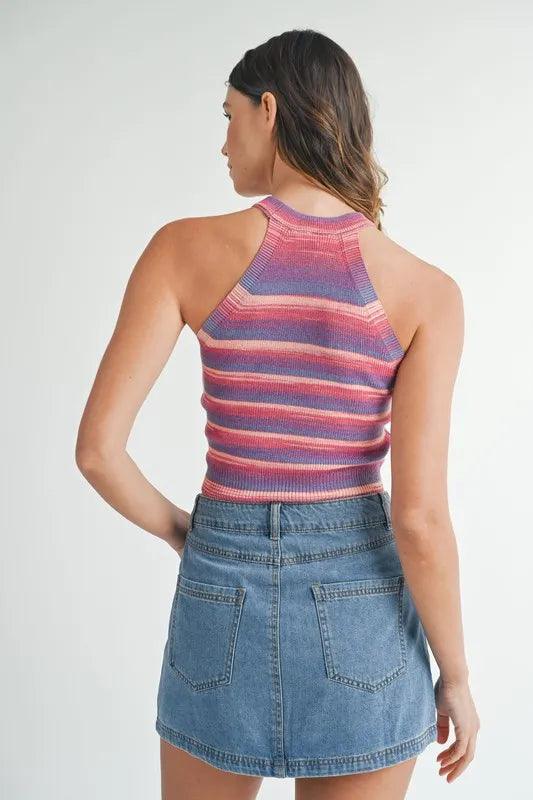 MABLE Space Dye Grecian Neck Knit Cami - Brittney MADE