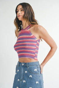 MABLE Space Dye Grecian Neck Knit Cami - Brittney MADE
