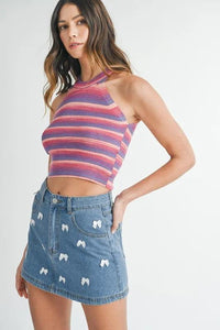 MABLE Space Dye Grecian Neck Knit Cami - Brittney MADE
